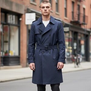 🌻Conversion Air Force Blue All-Weather Military Trench Coat Size 42XL